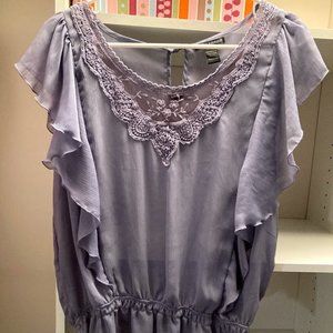 Purple sheer lace top